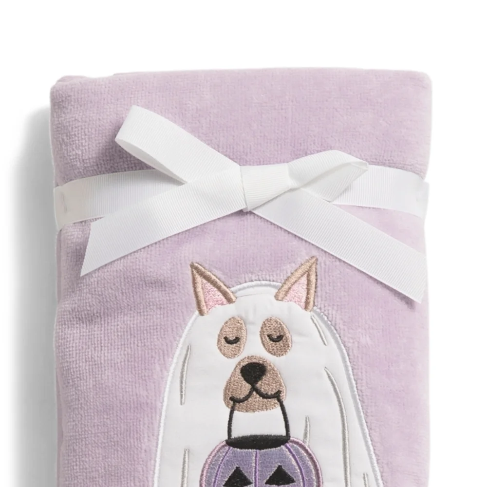 Kassatex Lavender Dog Embroidered Hand Towel